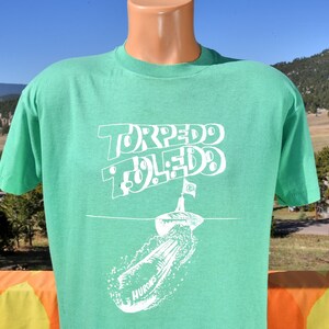 vintage 80s tee EASTERN MICHIGAN university torpedo toledo t-shirt
