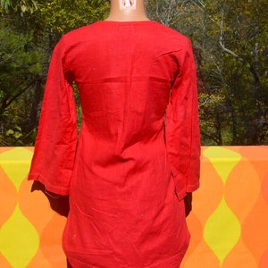 Vintage 70s Indian KURTI Shirt Women's Long Hippie Embroidered India ...