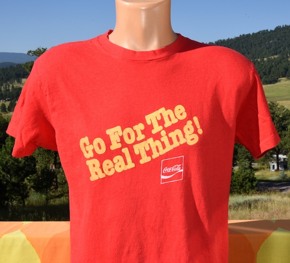 vintage 70s tee COKE coca cola real thing t-shirt… - image 1