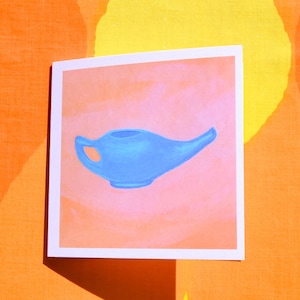 Grußkarte Pandemie Freunde NETI POT original Kunstdruck Gemälde 13x15