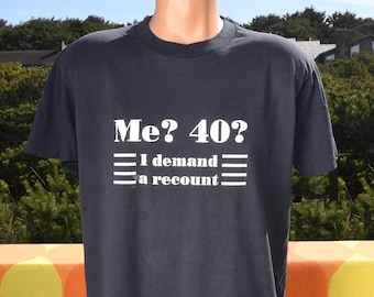 vintage 80s tee 40th birthday recount me funny t-shirt Large Medium soft thin