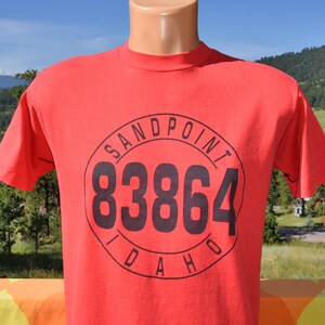 vintage 80s t-shirt SAND POINT idaho postmark 90210 tee Medium