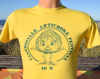 vintage 80s t-shirt CASTROVILLE ARTICHOKE festival tee Medium Small run