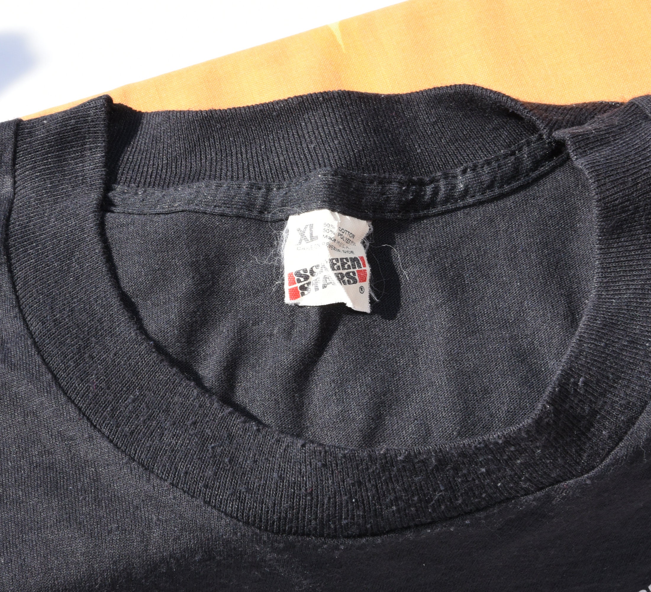 トップス vintage 80s USA The Charlatans tee hanes Vintage T-Shirt Hanes Size M/L 80s LAPD Los Angeles PD Navy