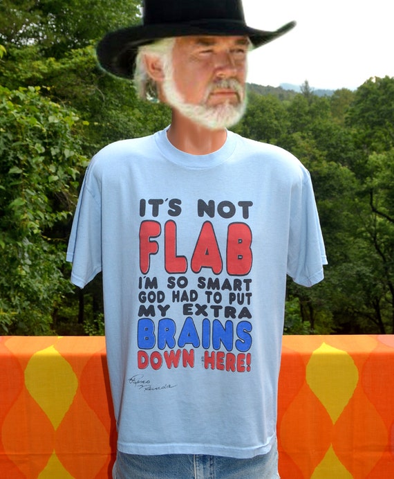 Vintage T shirt It's NOT FLAB Just Extra Brains Funny Tee   Etsy