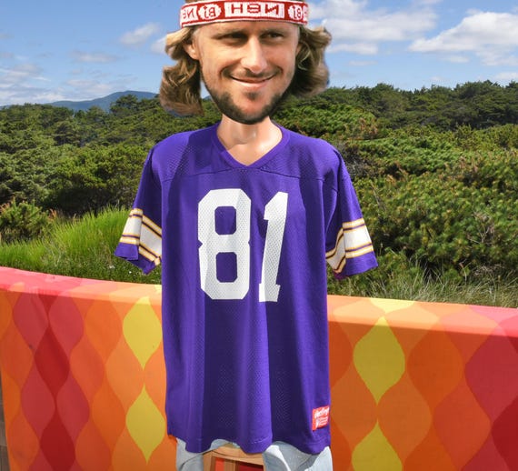 Vintage 80s Football Jersey Nfl Rawlings Purple Gold XL Large 81