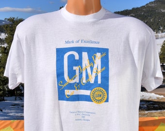 vintage 90s tee GM general motors family picnic craft car uaw labor union t-shirt XL 2x xxl screen stars