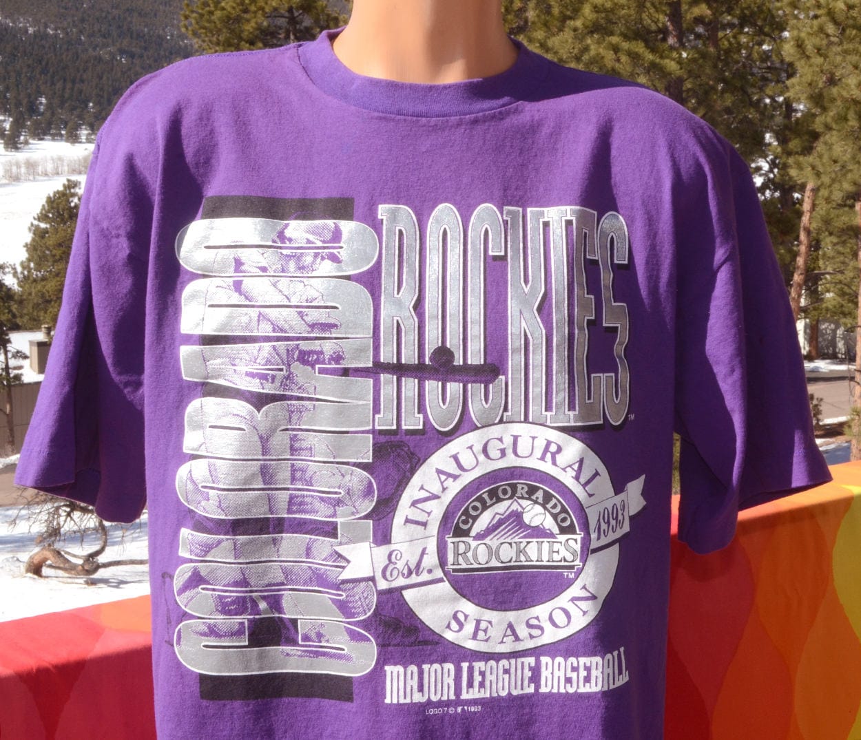 Vintage 90s T-shirt Colorado ROCKIES Baseball Mobile Home 