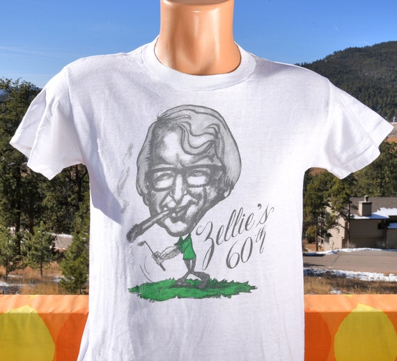 vintage 70s t-shirt photo golf ZELLIE'S 60th tee … - image 1