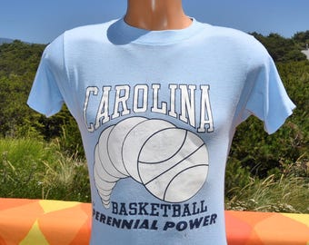 vintage 80s UNC t-shirt north carolina basketball tar heels Medium Small perennial