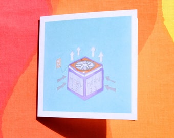 greeting card pandemic friends diy AIR FILTER corsi original art print painting 5x5