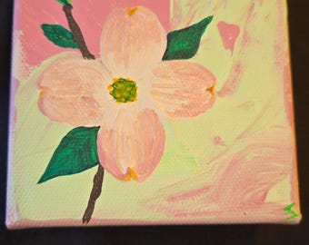 Pintura acrílica de flor de cornejo