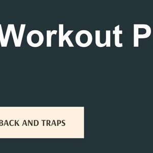 May include: A dark gray background with white text that reads "Fat Loss Workout Plan". The text "NAME:" is below the title. A light brown rectangle is in the upper right corner of the image. A light brown line is in the lower left corner of the image. A light brown rectangle with white text that reads "TRAINING FOCUS: BACK AND TRAPS" is in the lower center of the image.