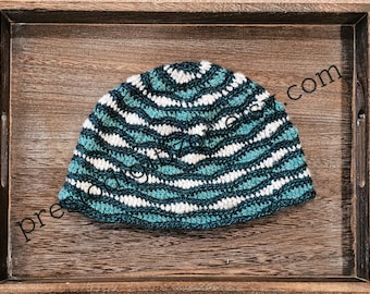 PDF file, Wave stitch hat pattern, digital only, file download on desktop Etsy, crochet pattern