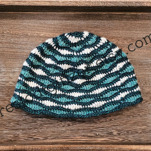 PDF file, Wave stitch hat pattern, digital only, file download on desktop Etsy, crochet pattern