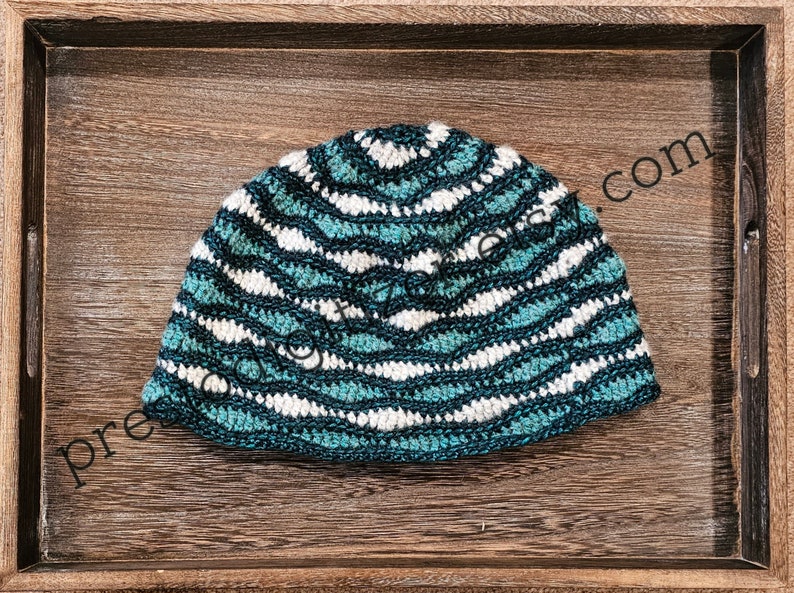 PDF file, Wave stitch hat pattern, digital only, file download on desktop Etsy, crochet pattern image 1