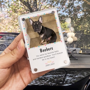 Haustier-Gedenkgeschenk, Haustier-Gedenk-Auto-Visier-Clip, Gedenktier-Verlustgeschenk, Sympathiegeschenk, individuelles Fotogeschenk für Haustierliebhaber