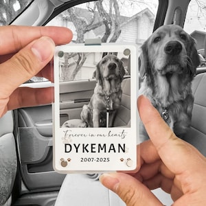 Personalisiertes Hunde-Sympathiegeschenk, Haustier-Verlust-Denkmal, kundenspezifischer Hundefoto-Auto-Visierclip, Haustierbild für Auto, Hundeerinnerungsgeschenk