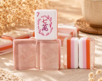 Crystal Pink American Mahjong Tiles - Acrylic Mahjong Set, Entertainment Mahjong Game, Mahjong Gift