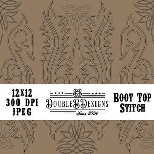 Bootstygn Cowboy Western Rodeo Seamless Mönster av Double B Designs Svart och Brunt