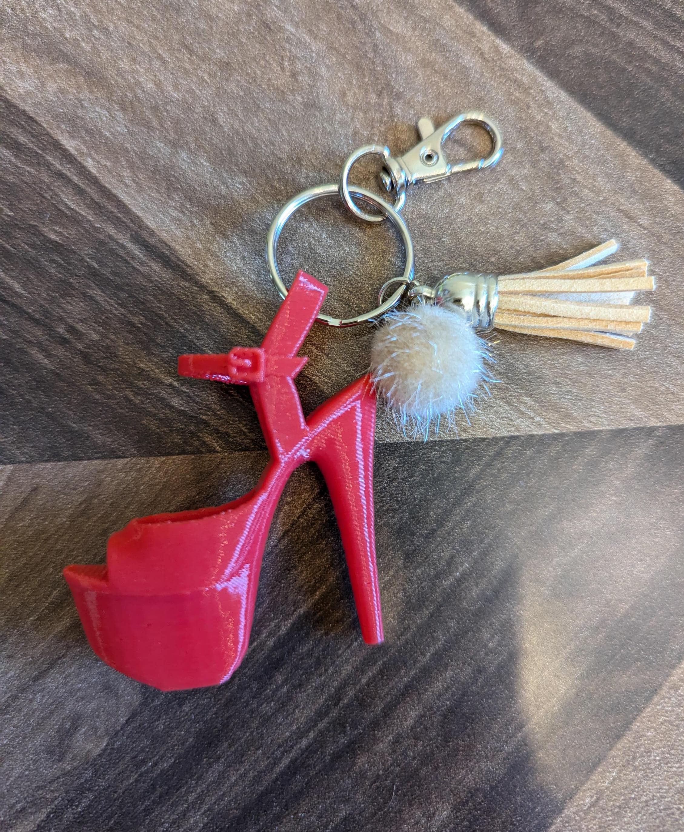 Mini MATTE RED SANDAL High Heel Keychain Pole Dance Pleaser Hella Heel Platform Shoe Dance Bag Gift Accessory