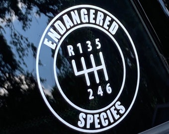 Endangered Species Vinyl Sticker, 6-Speed MINI Cooper Shift Knob