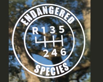 6-Gang Endangered Species Vinyl Aufkleber - Mazda, andere 6-Gang Schaltknauf - wählen Sie aus 20+ verfügbaren Farben!
