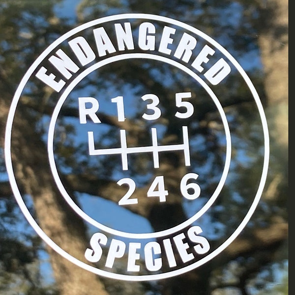 6-Speed Endangered Species Vinyl Sticker - Mazda, others 6-speed shift knob - choose from 20+ available colors!