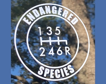 6-Speed Endangered Species Vinyl Sticker - Subaru, others 6-speed shift knob - choose from 20+ available colors!