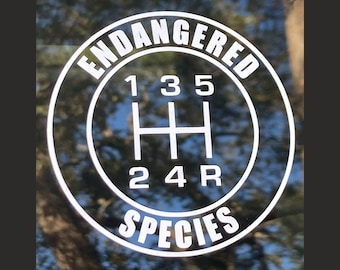 5-Speed Endangered Species Vinyl Sticker - Jeep, others 5-speed shift knob - choose from 20+ available colors!