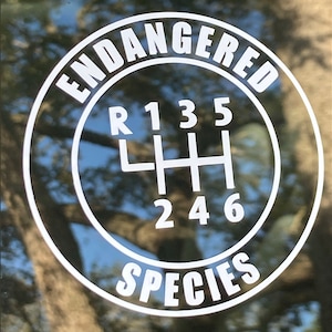 6-Speed Endangered Species Vinyl Sticker - Volkswagen VW, others 6-speed shift knob - choose from 20+ available colors!