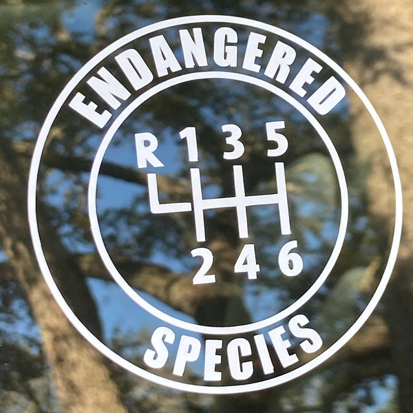 6-Speed Endangered Species Vinyl Sticker - Volkswagen VW, others 6-speed shift knob - choose from 20+ available colors!