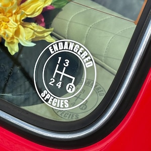 4-Speed Endangered Species Vinyl Sticker - Classic Mini, Jeep, others 4-speed shift knob - choose from 20+ available colors!