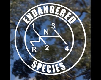 Endangered Species Vinyl Aufkleber, Schaltknauf 4-Gang - in verschiedenen Farben erhältlich!