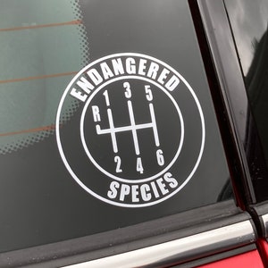 Endangered Species Vinyl Sticker, MINI Cooper 6-speed shift knob - choose from 20+ available colors!