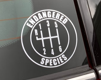Endangered Species Vinyl Sticker, MINI Cooper 6-speed shift knob - choose from 20+ available colors!