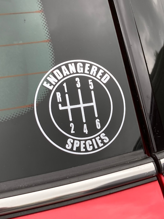 Endangered Species Vinyl Sticker, MINI Cooper 6-speed shift knob - choose from 20+ available colors!