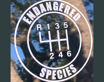 6-Speed Endangered Species Vinyl Sticker - Mazda, others 6-speed shift knob - choose from 20+ available colors!