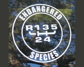 5-Speed Endangered Species Vinyl Sticker - 5-speed shift knob - choose from 20+ available colors!