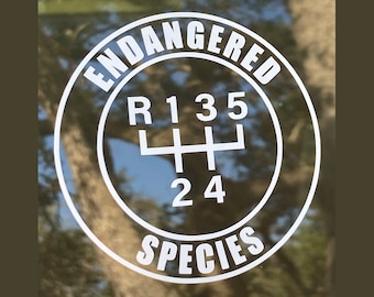 Endangered Species 5-Speed Shift Knob Vinyl Sticker – Car Decal