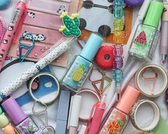 Artículos de papelería Kawaii sorpresa / Regalos Kawaii sorpresa en buzón / Papelería linda / Sorteos / Material escolar / Amantes de la papelería / Regalos