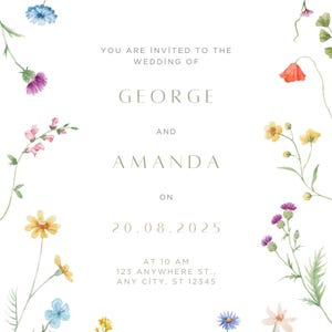Invito di nozze / Elegante design floreale, personalizzabile, stile vintage, inviti di carta per tutte le occasioni e RSVP