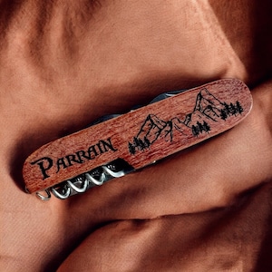 Personalized Swiss Army Knife with First Name – Multifunction Knife Godfather Gift Father’s Day Announcement Unique Man