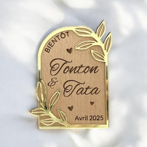 Personalized wooden pregnancy announcement magnet, Aunt and uncle announcement, Pregnancy announcement gift, Grandparents pregnancy announcement