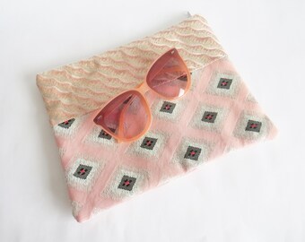 Japanese Clutch Bag: Obi fabric Patchwork Handbag
