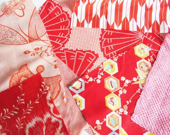 Kimono fabric scraps, vintage Japanese kimono fabrics, crafting fabric, quilting fabric, silk kimono, kimono pieces, sewing project