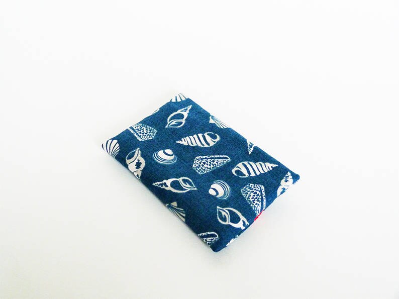 Tissue holder shell fabric cotton case blue and white cotton shell design