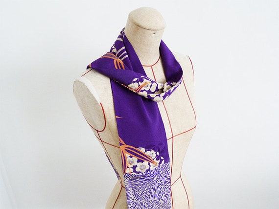VintageJapanese Kimono FabricPurple Glass