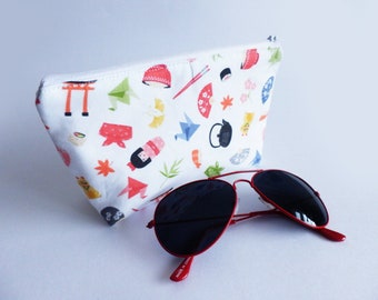Japanese Icons Cotton Cosmetic Bag: Japan Lover Gift