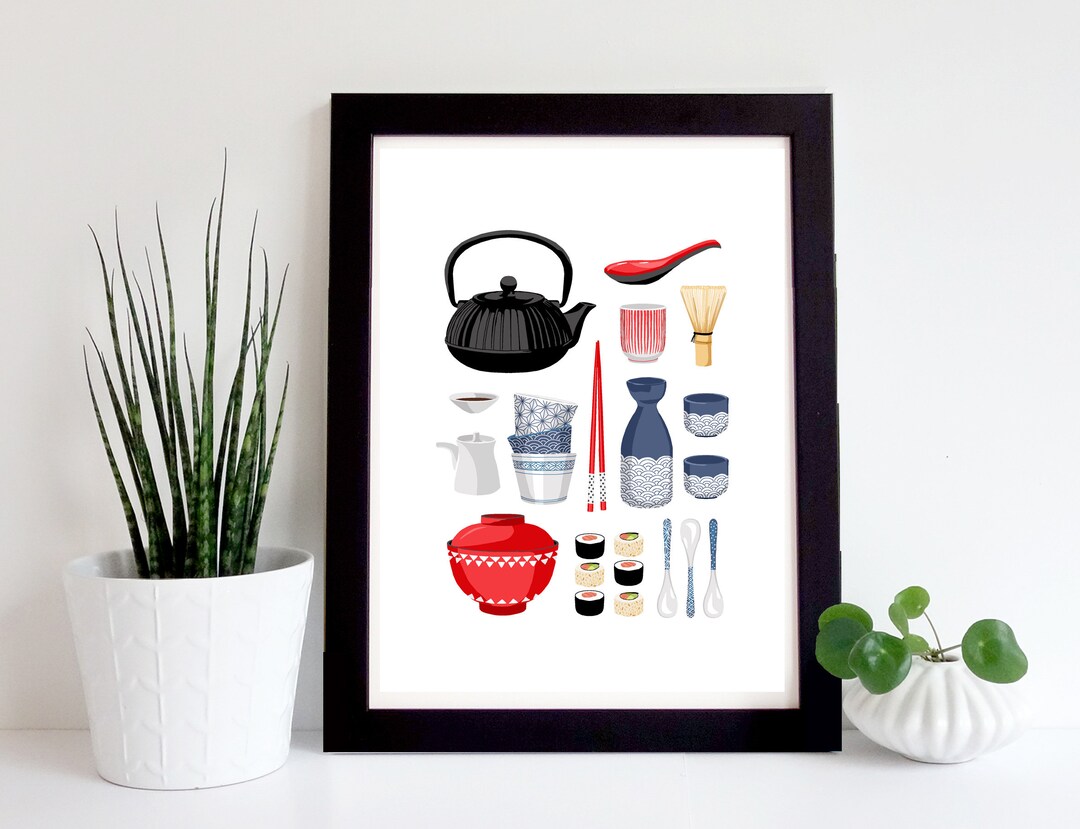 Japanese Kitchen Artwork, Japanese Kitchen Items, Japanese Gift, Home Decor, Kitchen Artwork